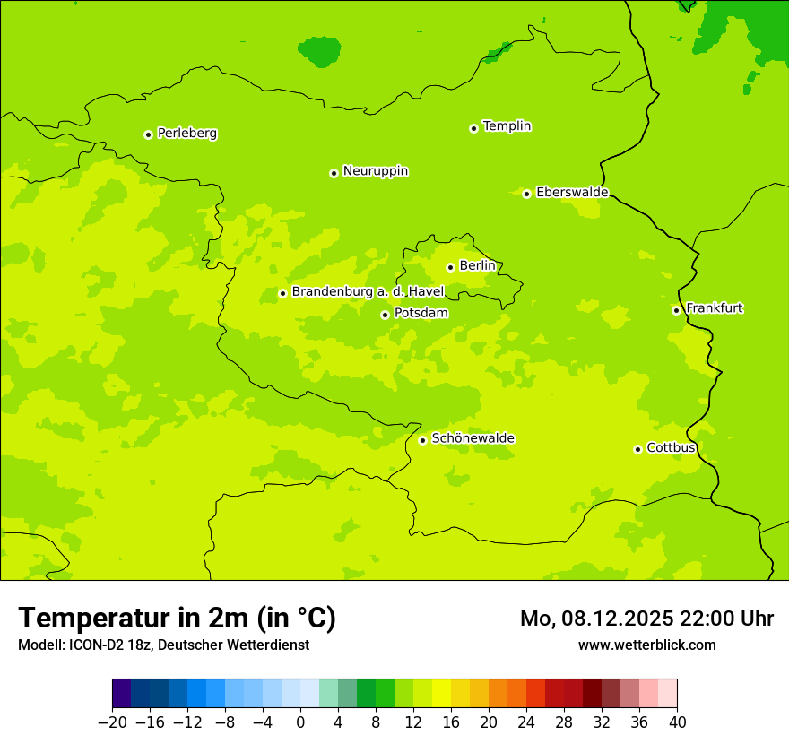Modellkarten Temperatur