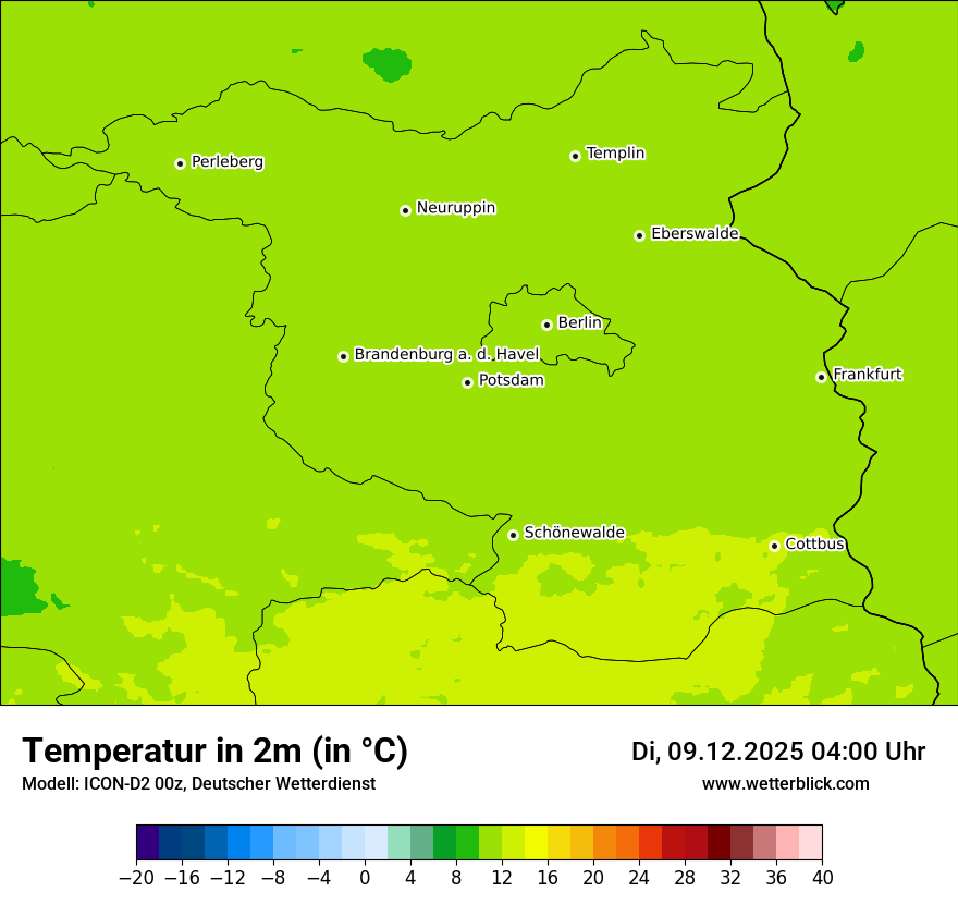 Modellkarten Temperatur