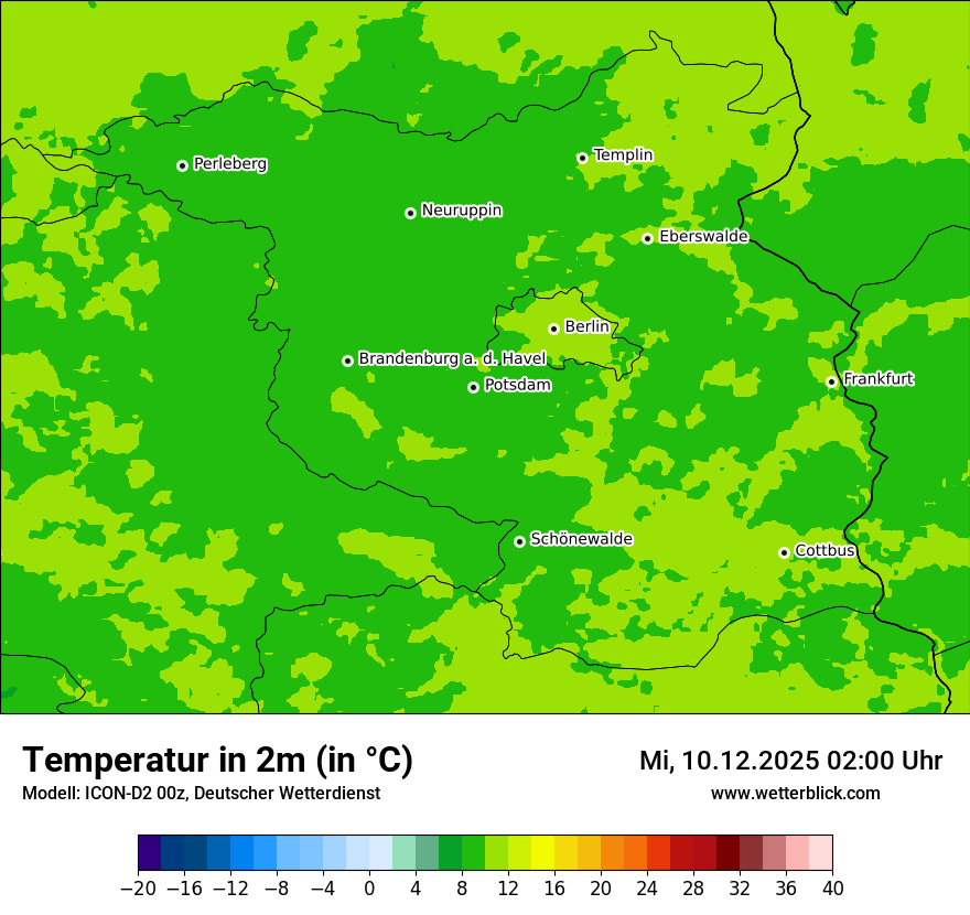 Modellkarten Temperatur