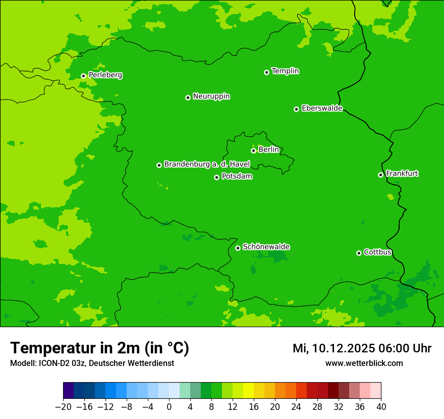 Modellkarten Temperatur