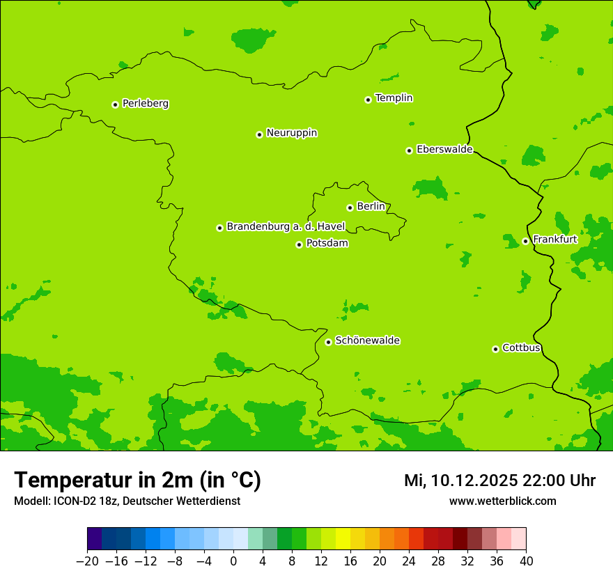 Modellkarten Temperatur