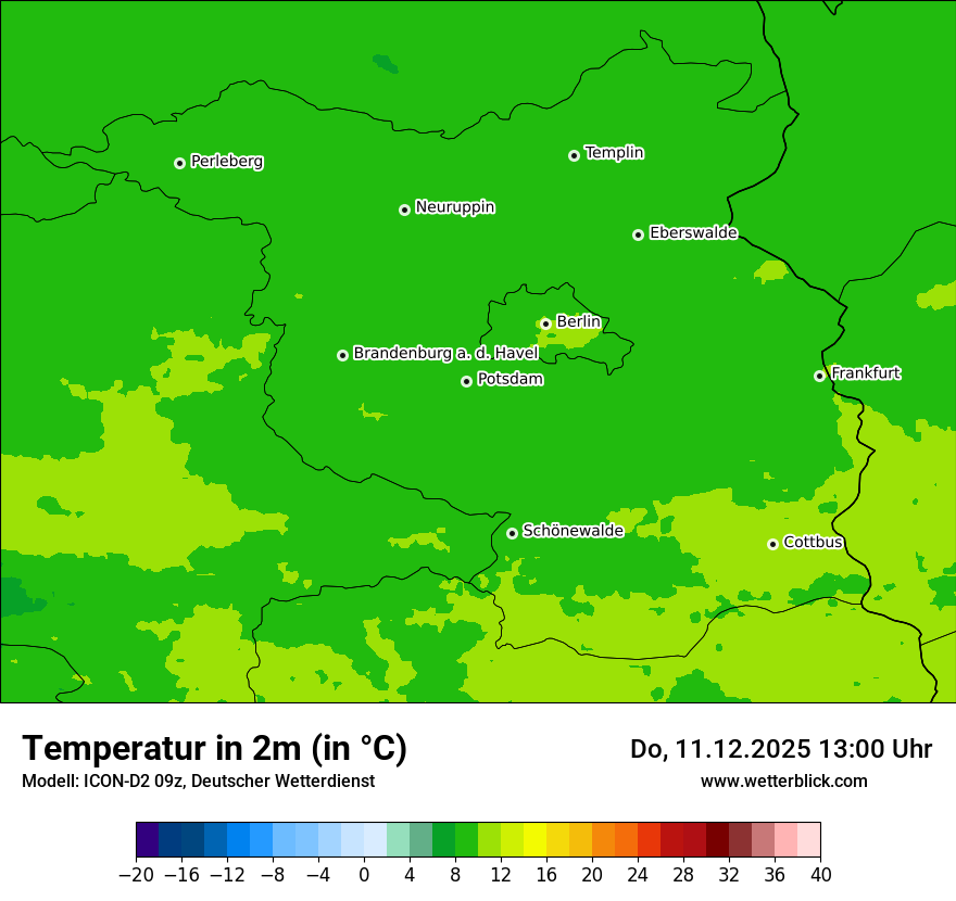 Modellkarten Temperatur