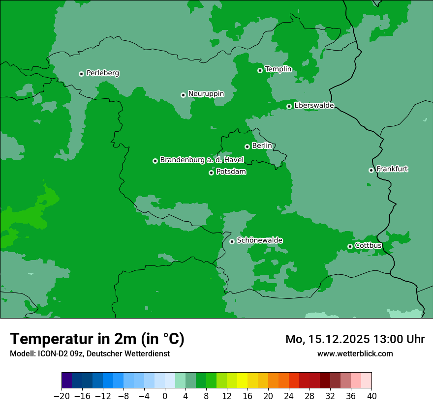 Modellkarten Temperatur