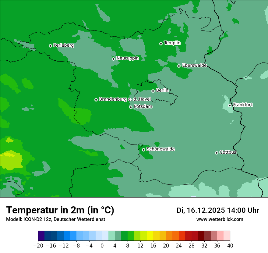 Modellkarten Temperatur