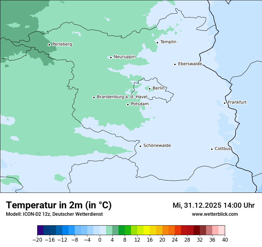 Modellkarten Temperatur
