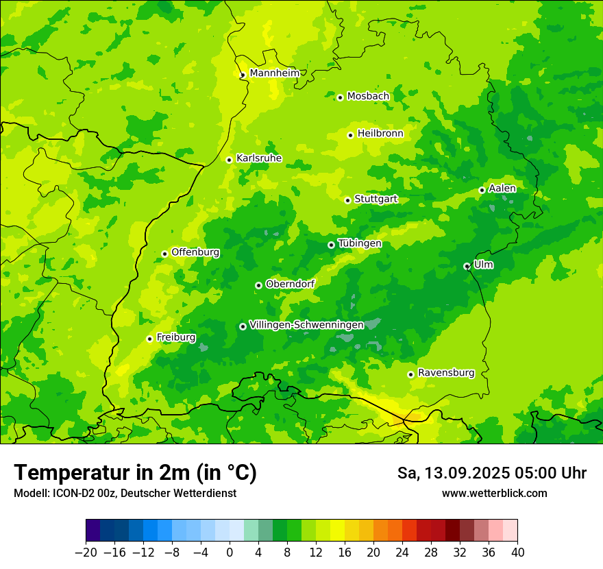 Modellkarten Temperatur