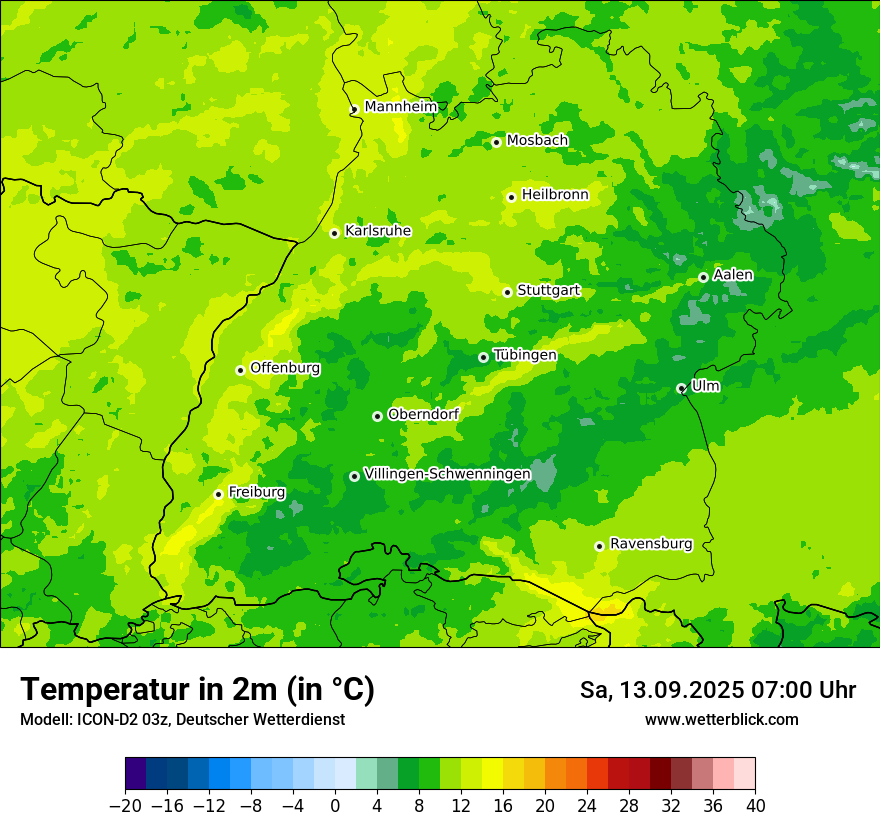 Modellkarten Temperatur