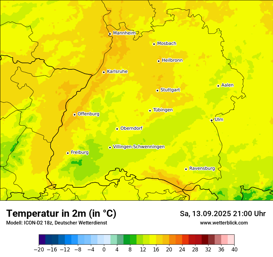 Modellkarten Temperatur