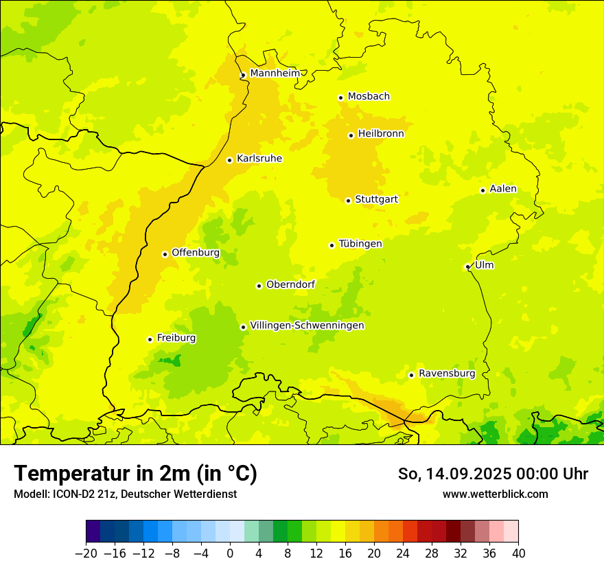 Modellkarten Temperatur