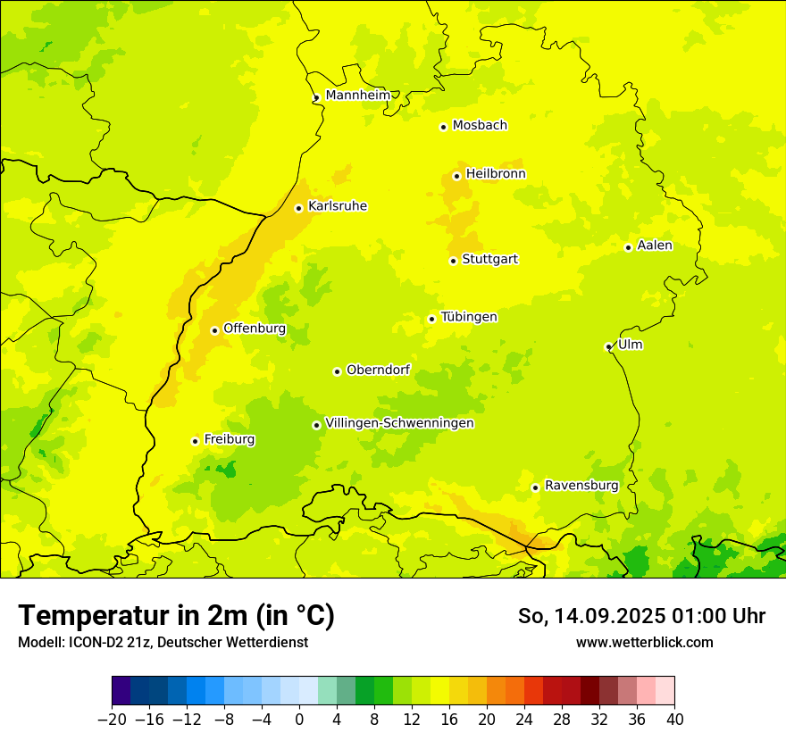 Modellkarten Temperatur