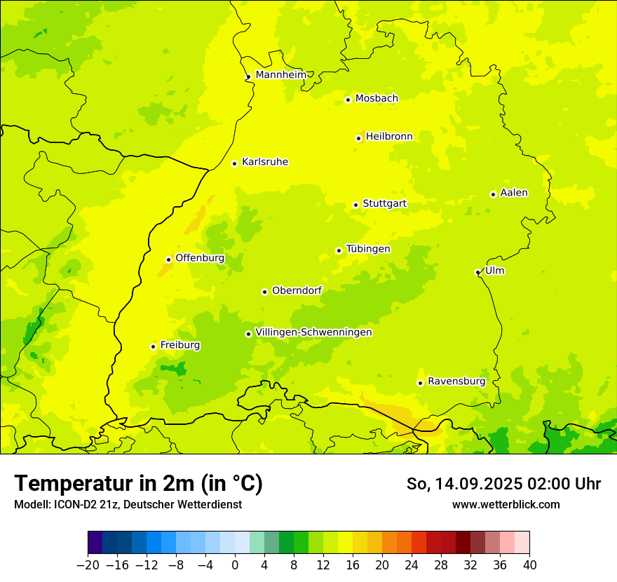 Modellkarten Temperatur