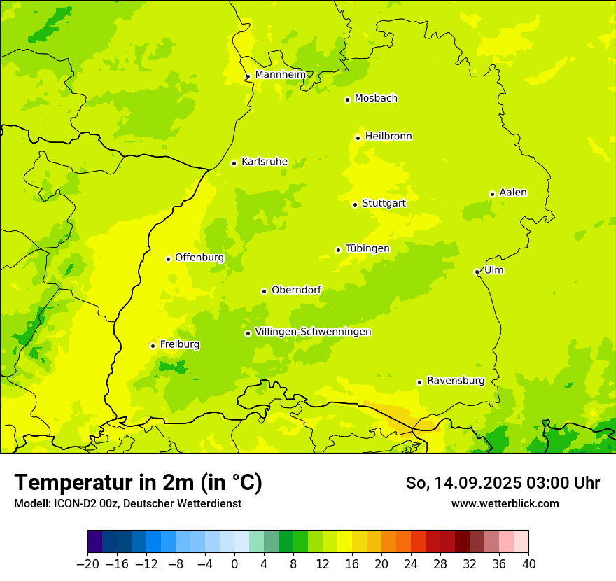 Modellkarten Temperatur