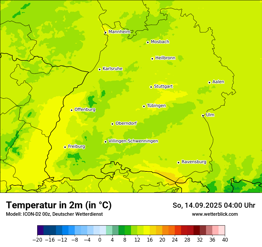Modellkarten Temperatur