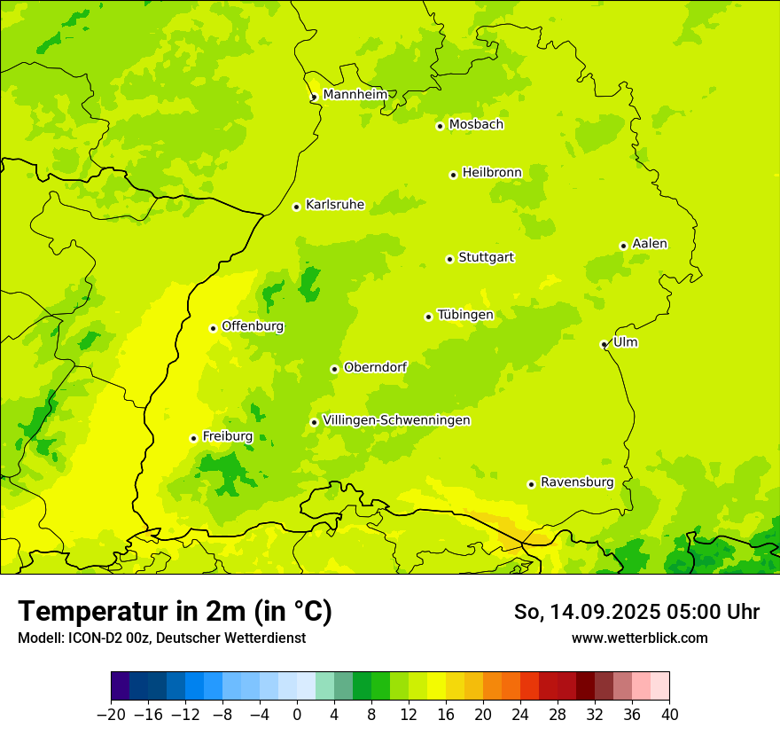 Modellkarten Temperatur