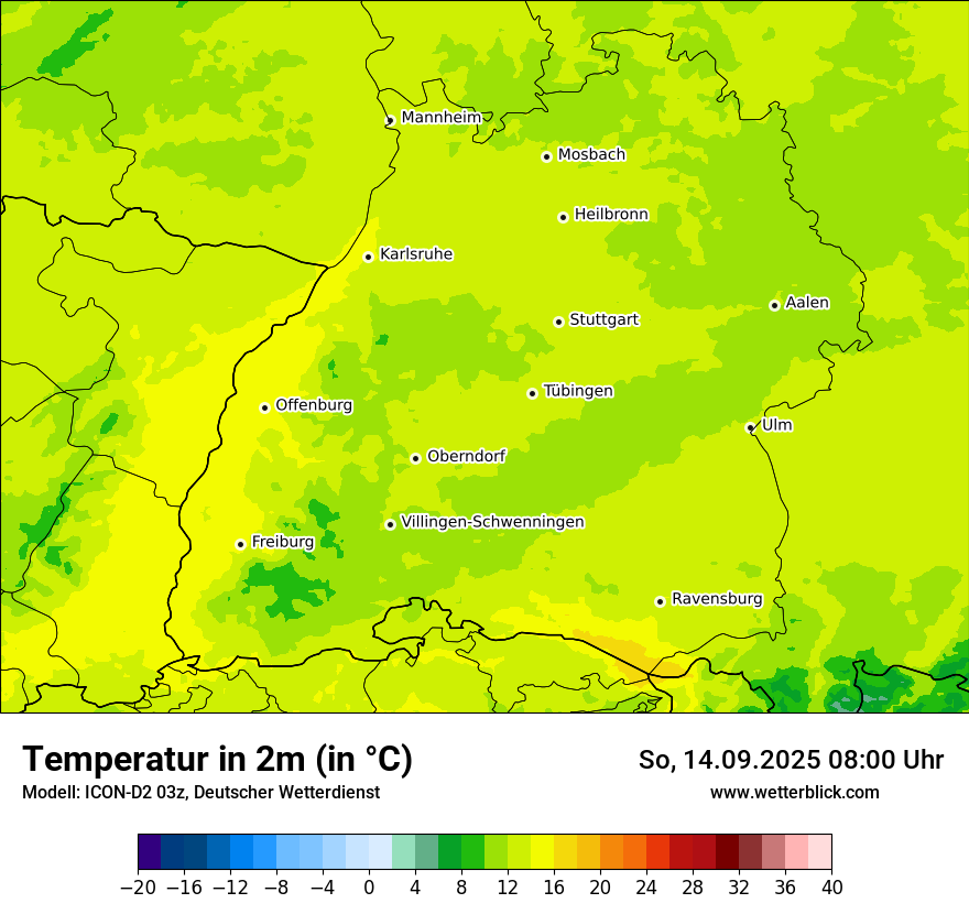 Modellkarten Temperatur