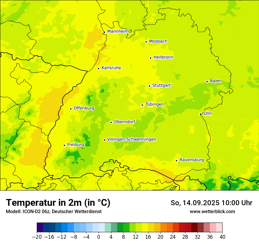 Modellkarten Temperatur