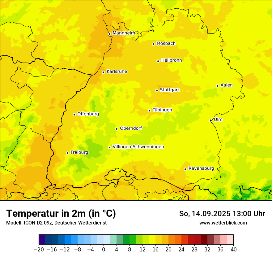 Modellkarten Temperatur