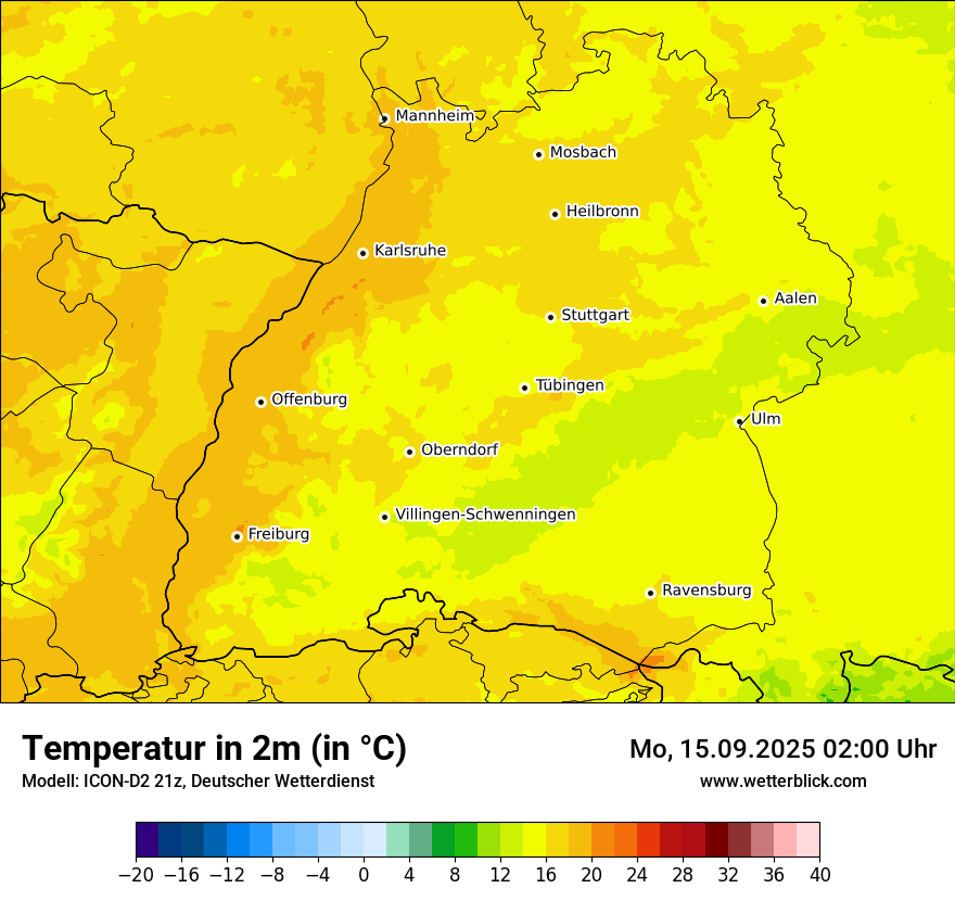 Modellkarten Temperatur