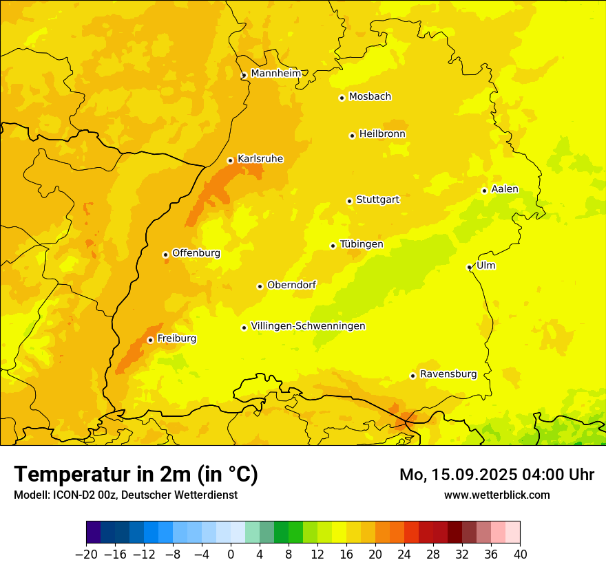 Modellkarten Temperatur