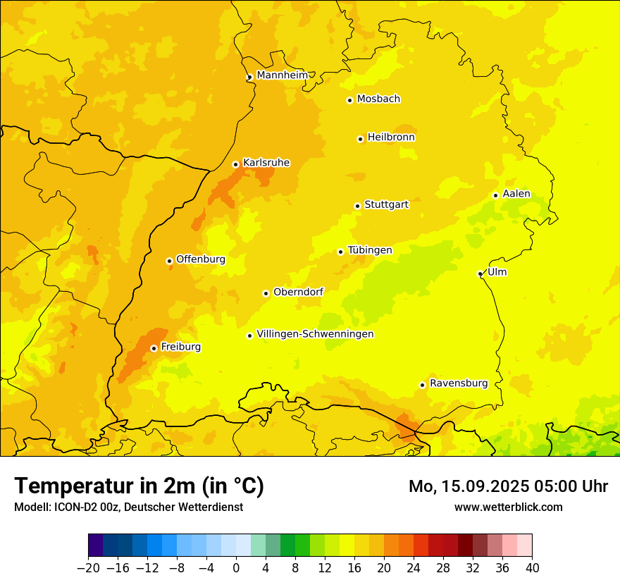 Modellkarten Temperatur