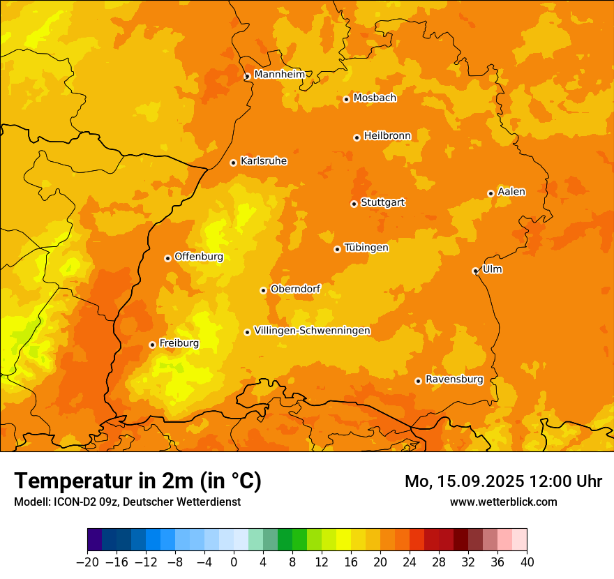 Modellkarten Temperatur