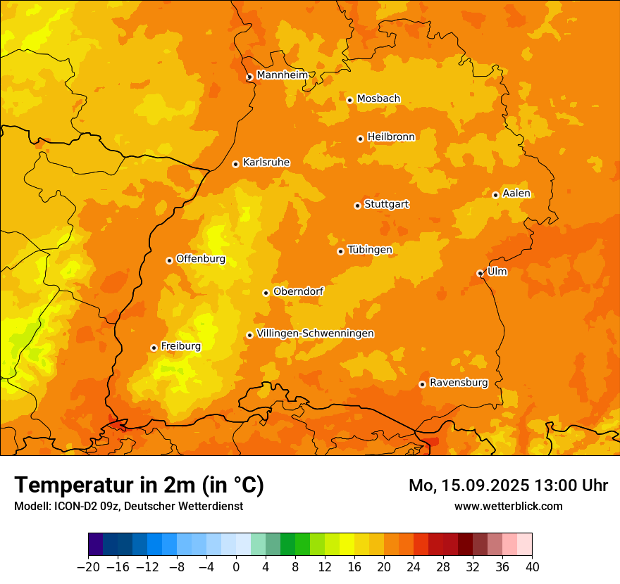 Modellkarten Temperatur