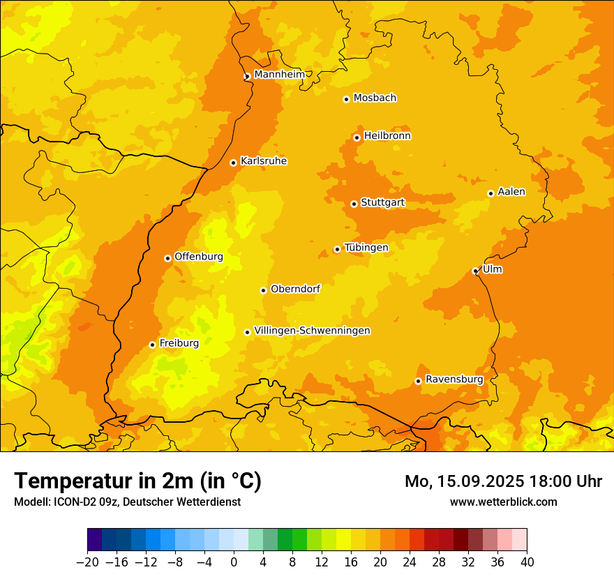 Modellkarten Temperatur