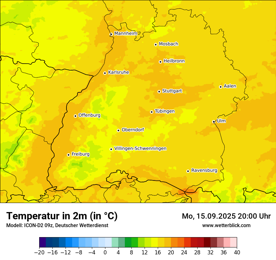 Modellkarten Temperatur