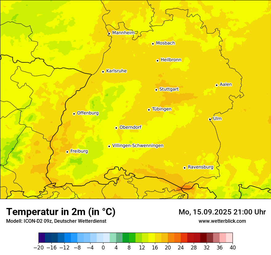 Modellkarten Temperatur