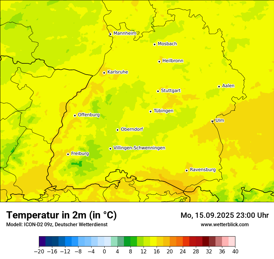 Modellkarten Temperatur