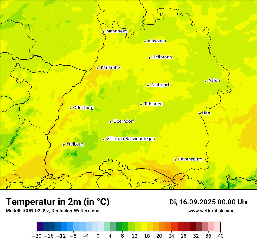 Modellkarten Temperatur
