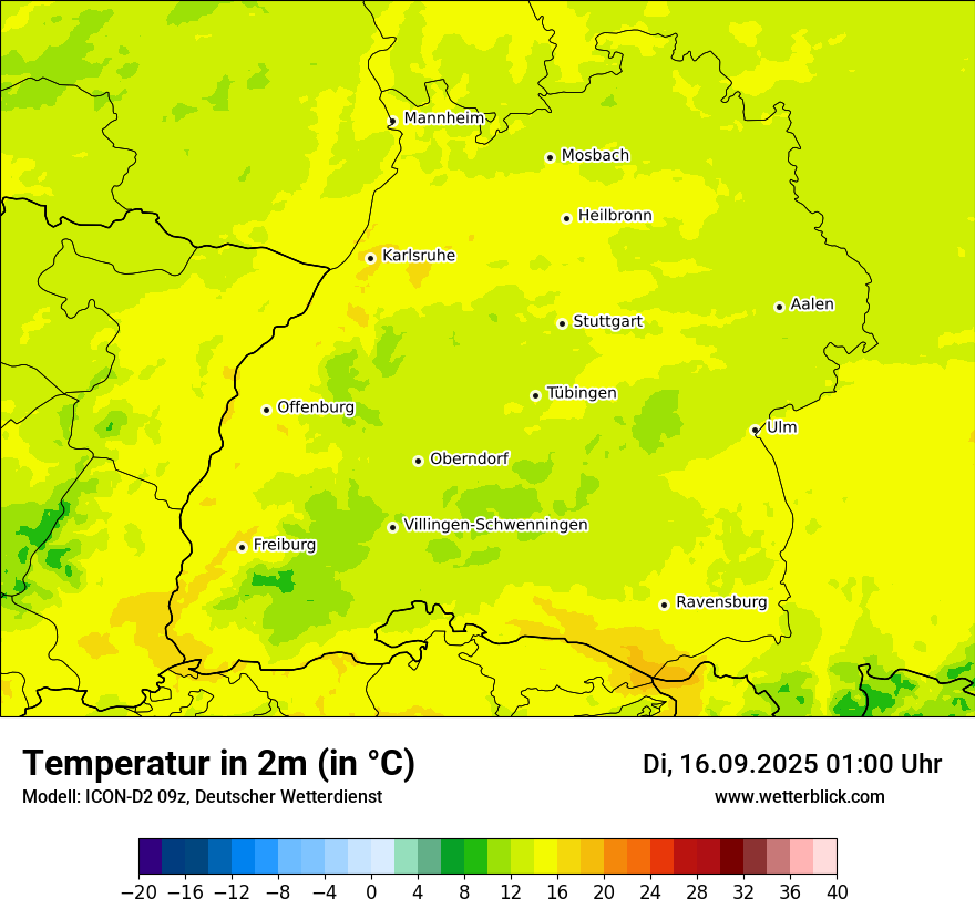 Modellkarten Temperatur