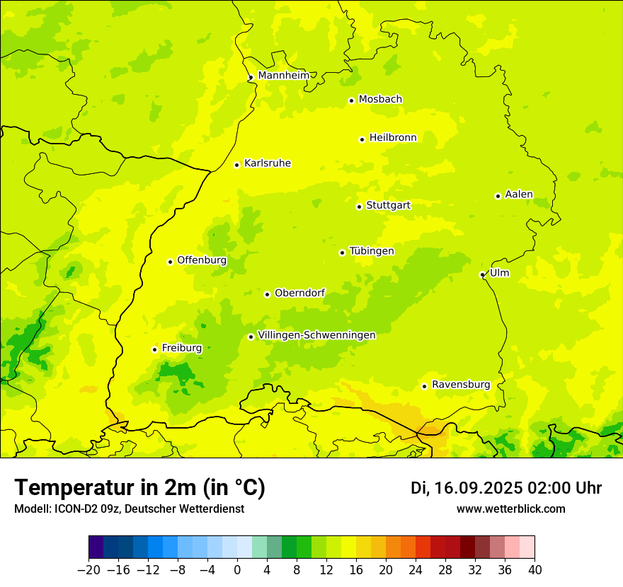 Modellkarten Temperatur