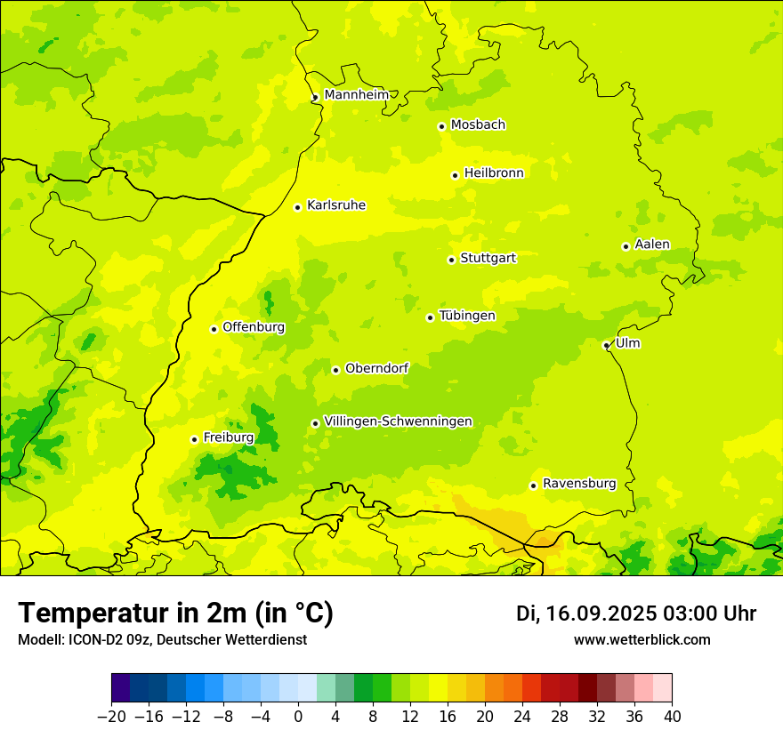 Modellkarten Temperatur