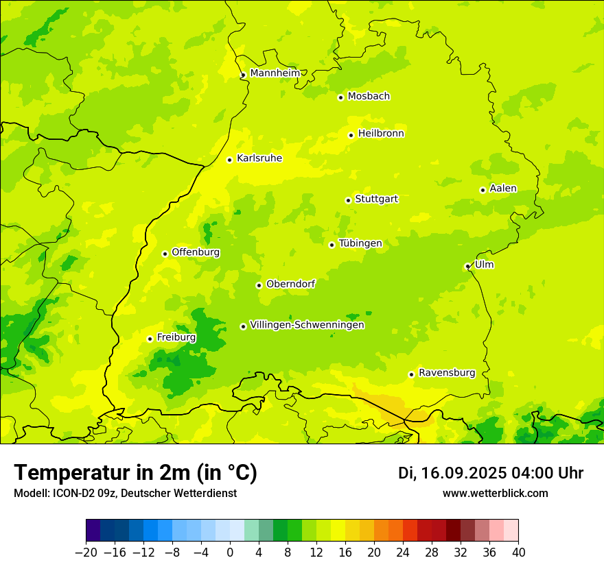 Modellkarten Temperatur