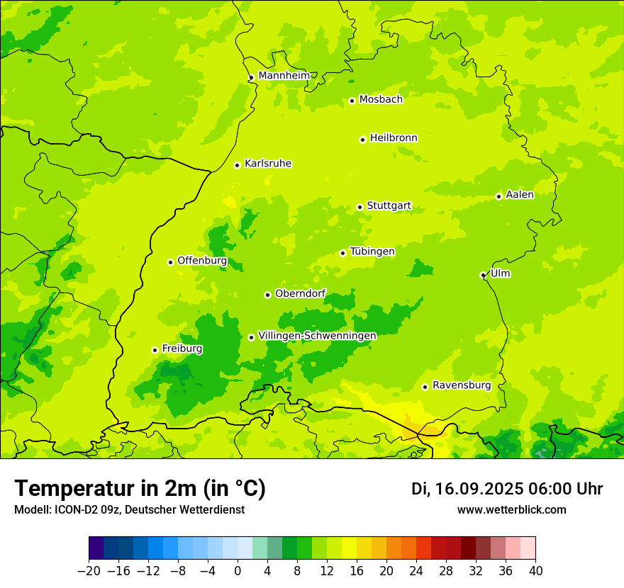 Modellkarten Temperatur