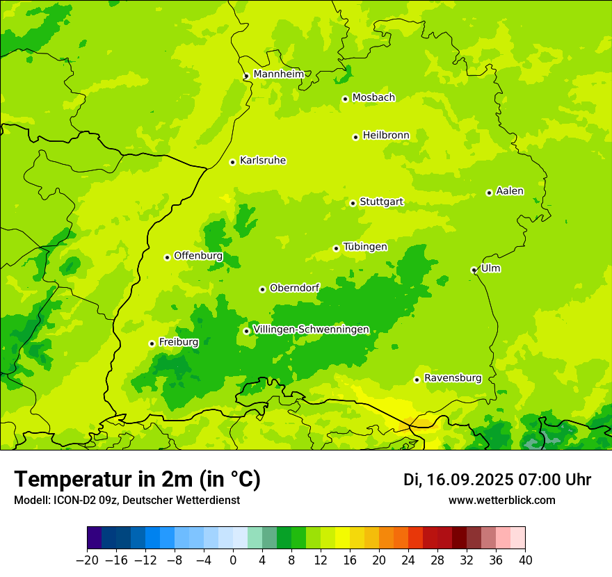 Modellkarten Temperatur