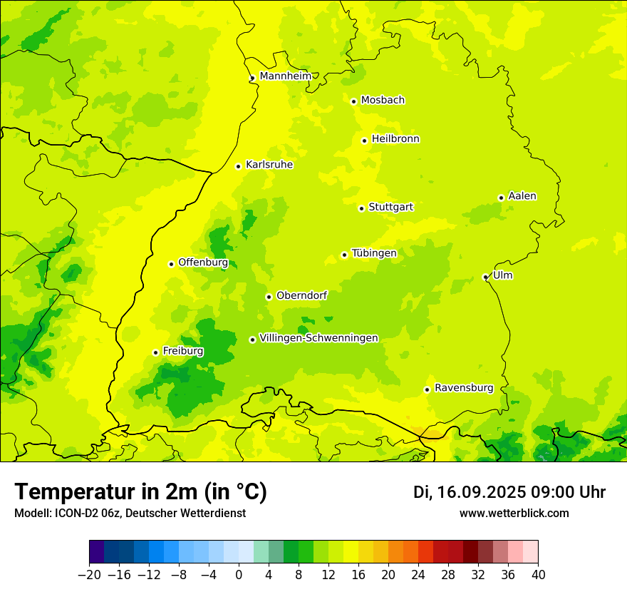 Modellkarten Temperatur