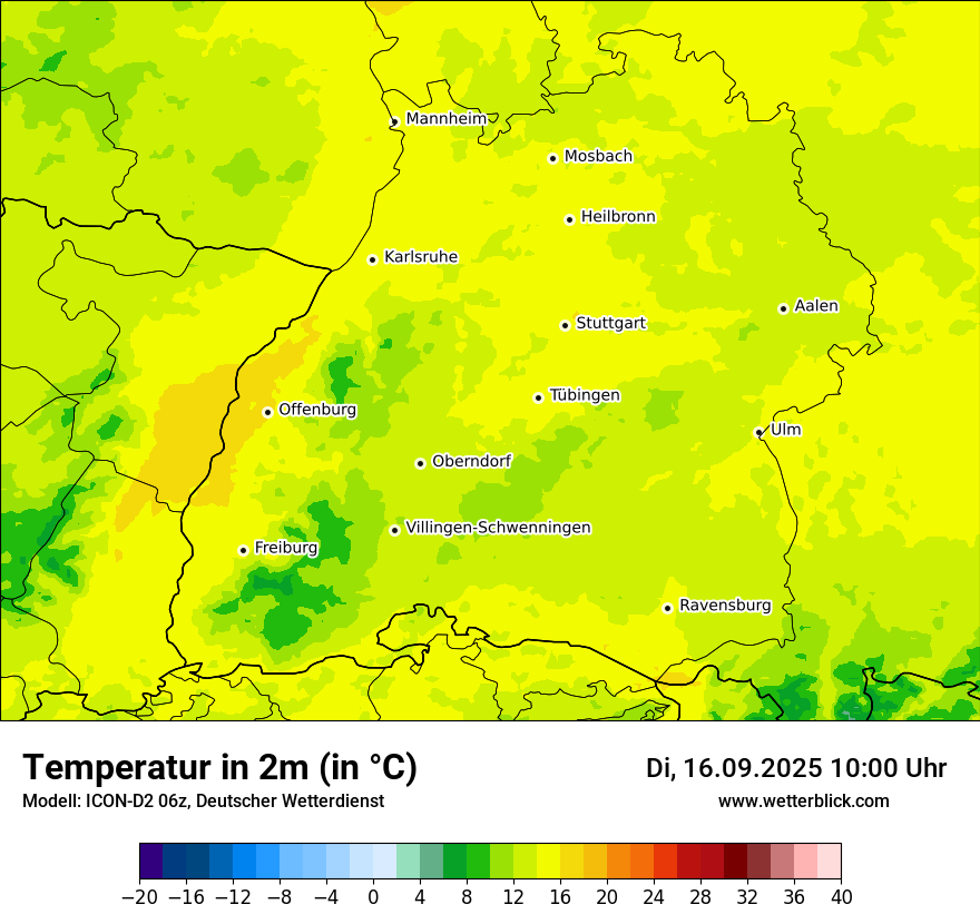 Modellkarten Temperatur