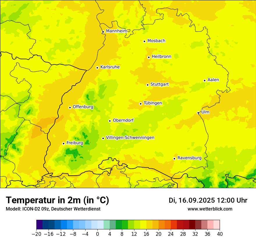 Modellkarten Temperatur