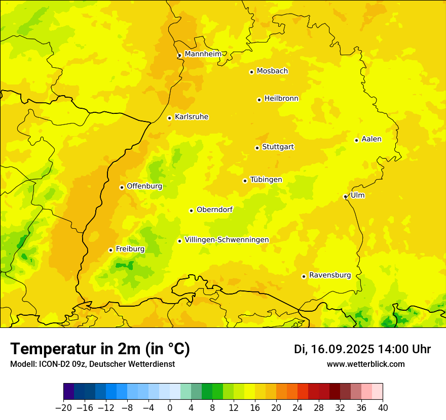 Modellkarten Temperatur