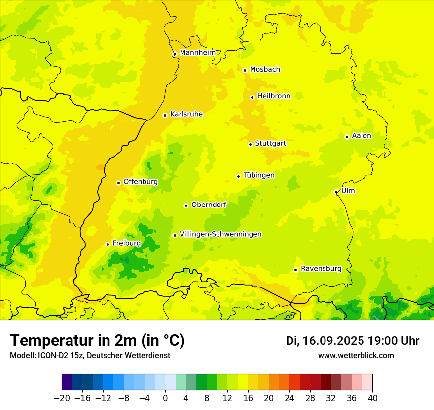 Modellkarten Temperatur