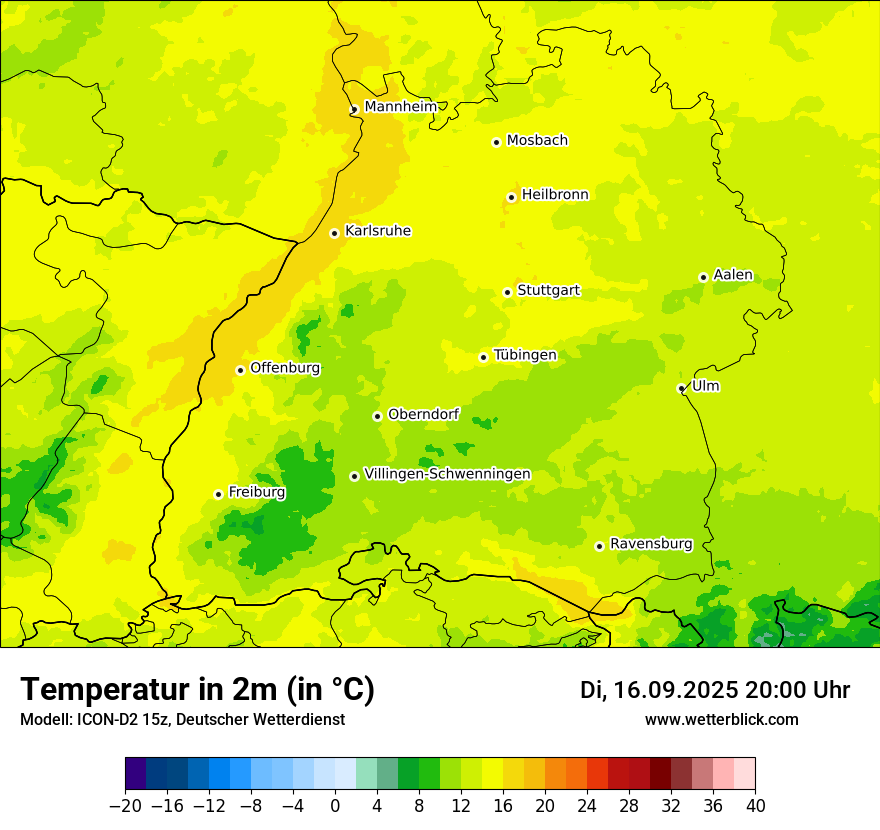 Modellkarten Temperatur