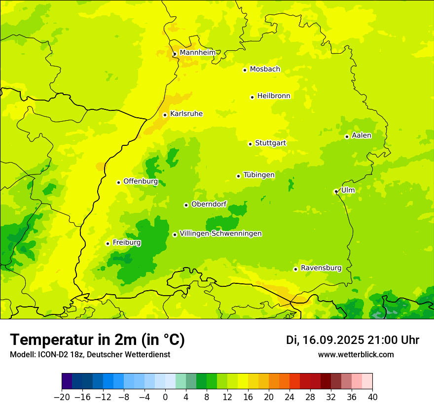 Modellkarten Temperatur