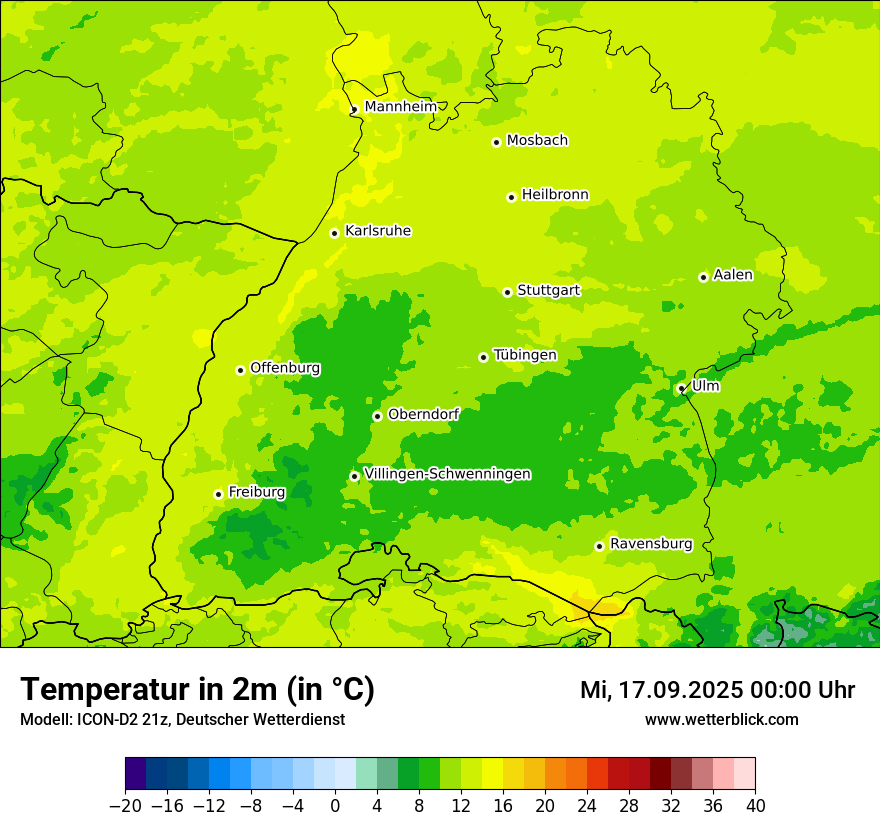 Modellkarten Temperatur