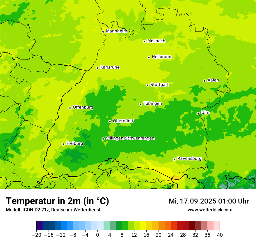 Modellkarten Temperatur