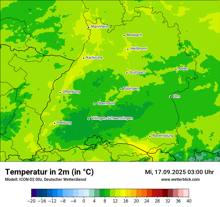 Modellkarten Temperatur