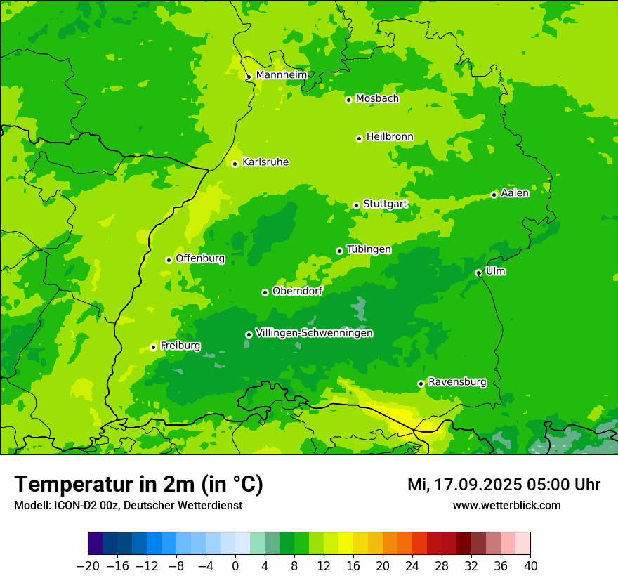 Modellkarten Temperatur
