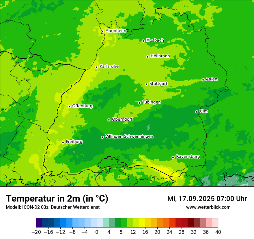 Modellkarten Temperatur