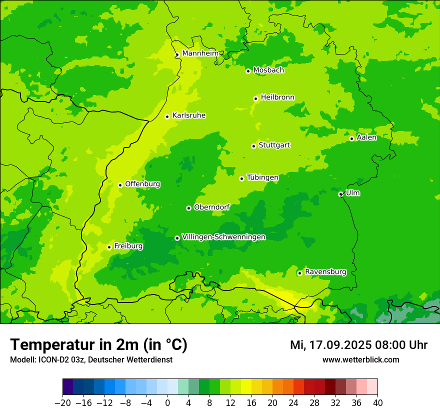 Modellkarten Temperatur